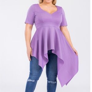 Chic Purple Asymmetrical Top